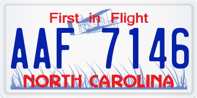 NC license plate AAF7146