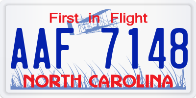 NC license plate AAF7148