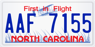 NC license plate AAF7155