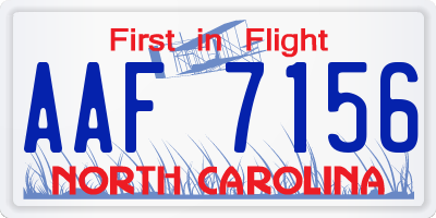 NC license plate AAF7156