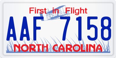 NC license plate AAF7158