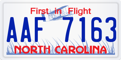 NC license plate AAF7163