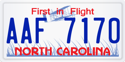 NC license plate AAF7170