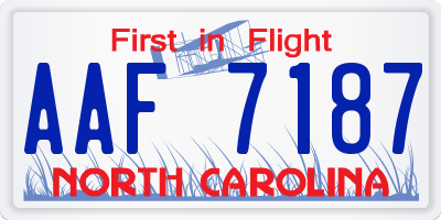 NC license plate AAF7187