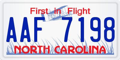 NC license plate AAF7198