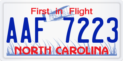NC license plate AAF7223