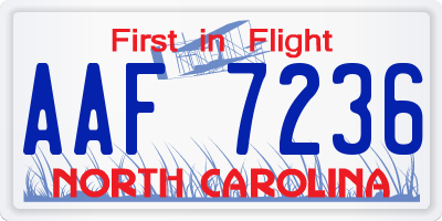 NC license plate AAF7236