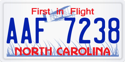 NC license plate AAF7238