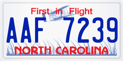 NC license plate AAF7239
