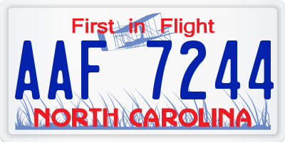 NC license plate AAF7244