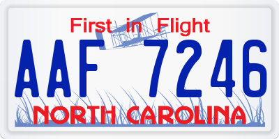 NC license plate AAF7246