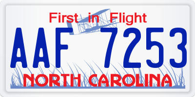 NC license plate AAF7253