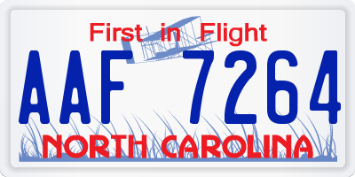NC license plate AAF7264