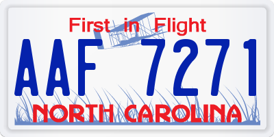 NC license plate AAF7271