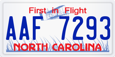 NC license plate AAF7293