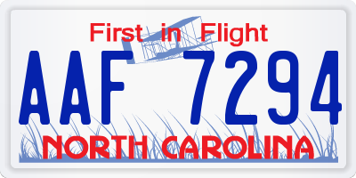 NC license plate AAF7294