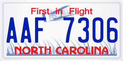 NC license plate AAF7306