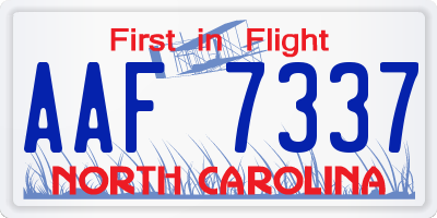 NC license plate AAF7337
