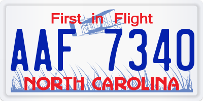 NC license plate AAF7340