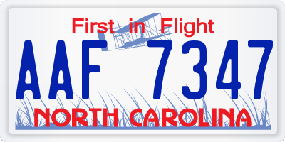 NC license plate AAF7347