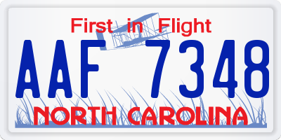 NC license plate AAF7348