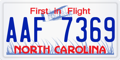 NC license plate AAF7369