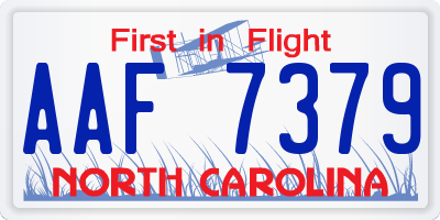 NC license plate AAF7379