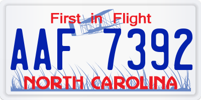 NC license plate AAF7392
