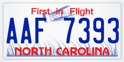 NC license plate AAF7393