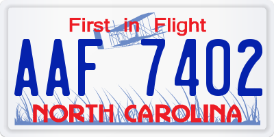NC license plate AAF7402