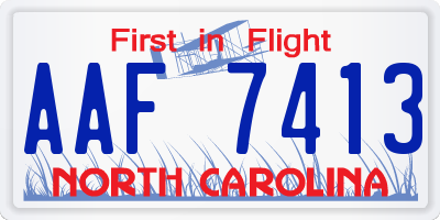 NC license plate AAF7413