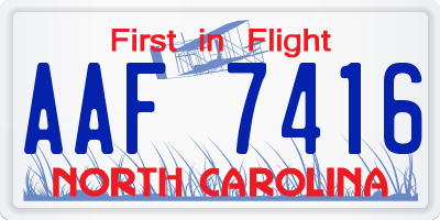 NC license plate AAF7416