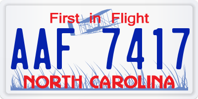 NC license plate AAF7417
