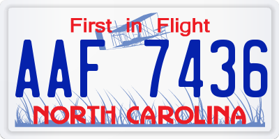 NC license plate AAF7436