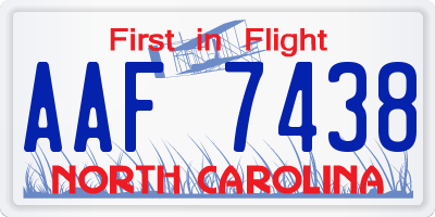 NC license plate AAF7438