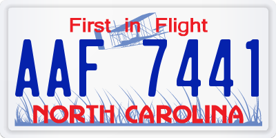 NC license plate AAF7441