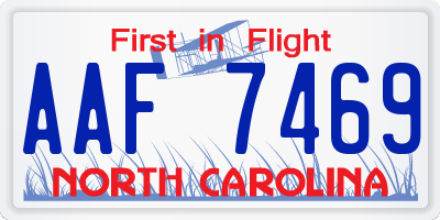 NC license plate AAF7469