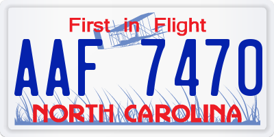 NC license plate AAF7470