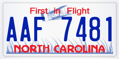 NC license plate AAF7481
