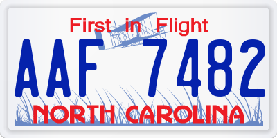 NC license plate AAF7482