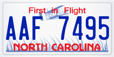 NC license plate AAF7495