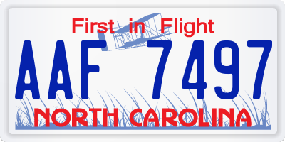 NC license plate AAF7497