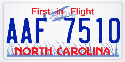 NC license plate AAF7510