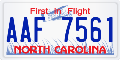 NC license plate AAF7561
