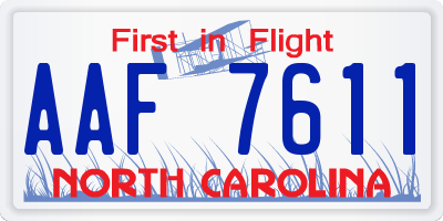 NC license plate AAF7611