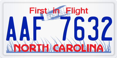 NC license plate AAF7632