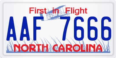 NC license plate AAF7666