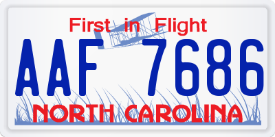 NC license plate AAF7686