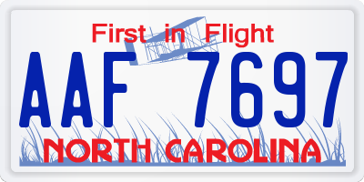 NC license plate AAF7697