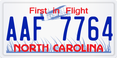 NC license plate AAF7764